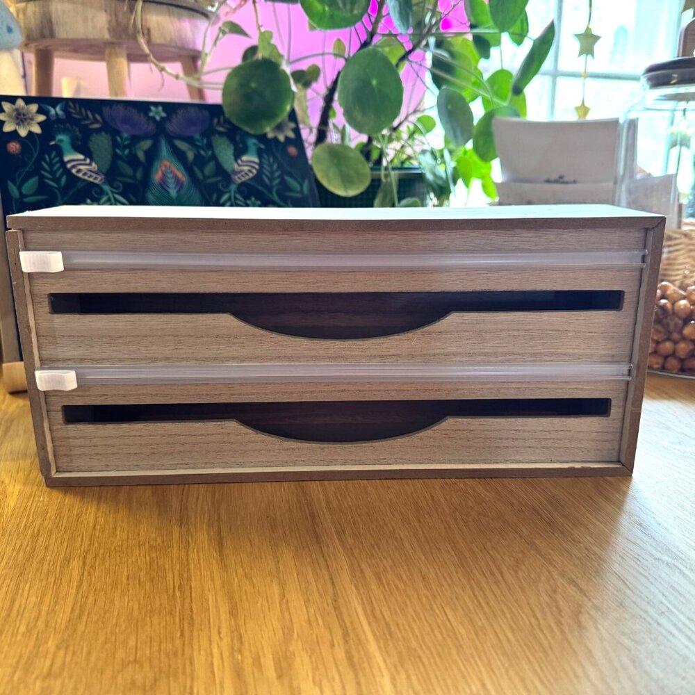2 in 1 Wrap Organizer with Cutter - Bullseye's Playground™, Natural Wood
